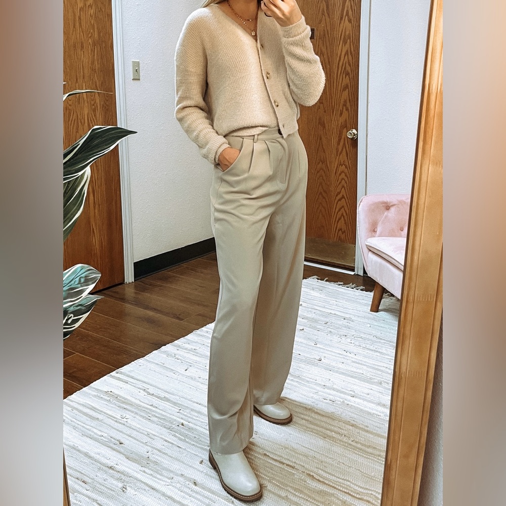 Allie Rose Beige Trouser Pants New with Tags Size large